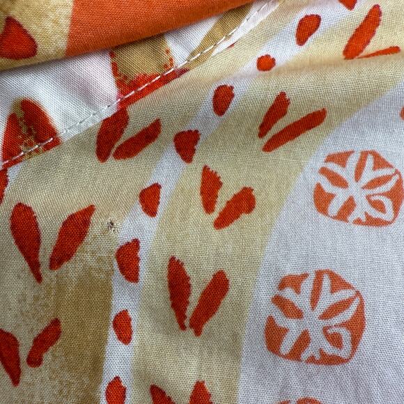 Sigrid Olsen Button up Top Size 1X Coral Orange 3/4 Sleeve Cotton Citrus Print - Picture 4 of 8